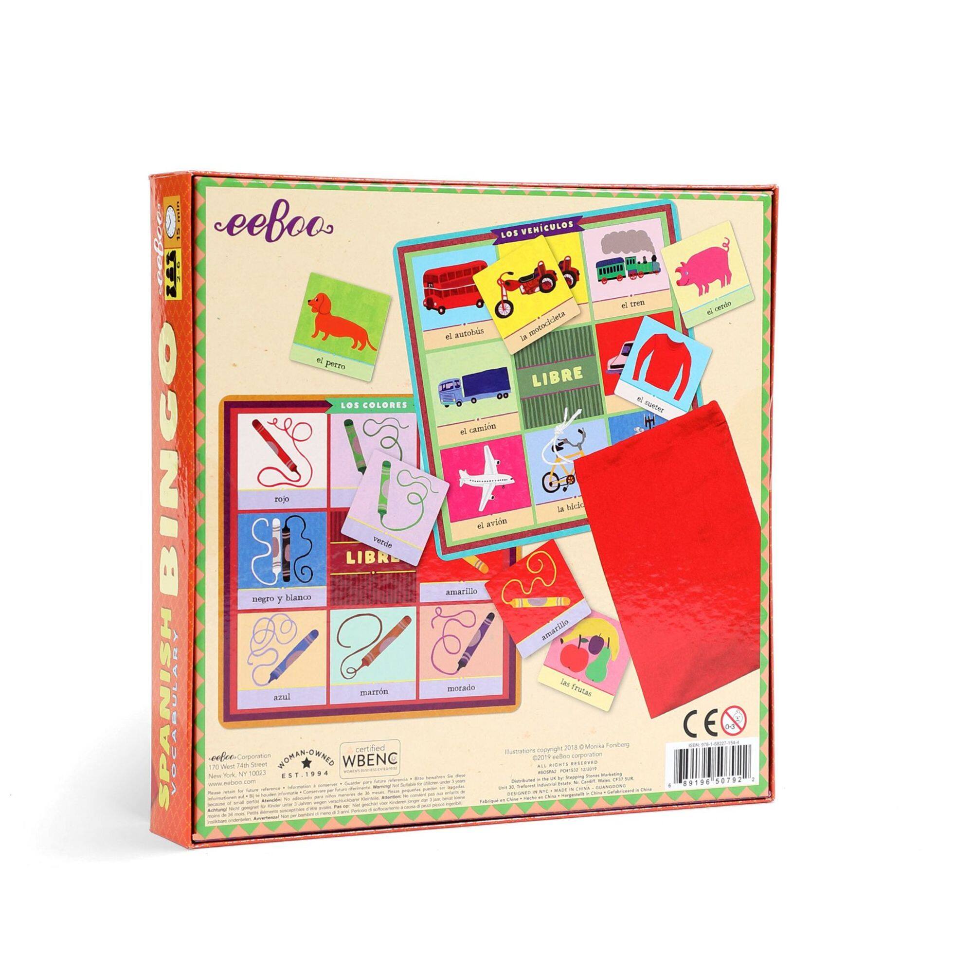 eeBoo Spanish Bingo Vocabulary Game